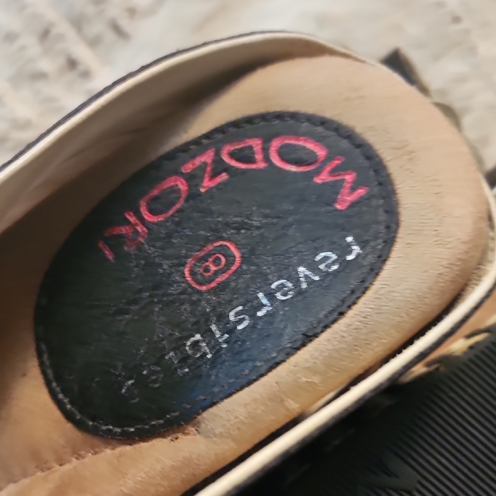 Modzori Black and Gold Women's Sandals - Picture 3 of 8
